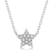 10KW Diamond Star Petite Fashion Necklace w/ 0.08 ctw 18" Chain