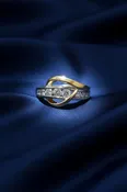 10K Two-Tone Men's Diamond Bypass Ring
