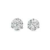 14KWG 3-Prong Diamond Stud Earrings – 2.01ctw, G-I/I1-I2