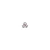 3-ball triangle threadless end in platinum, 1.5mm beads