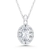 10K 0.29DTW Lab Diamond Oval Halo Slide Pendant