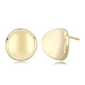 14KG 10mm Dapped Disk Earrings