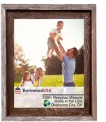 BarnwoodUSA Farmhouse Style Rustic Picture Frame Signature Molding 100% Reclaimed Wood Rustic Espresso Brown/Gray
