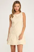 Botanical Embroidered Cotton Shift Dress