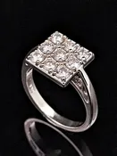 14K White Gold Diamond Cluster Ring