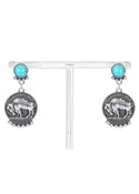 2516-SBTQS R1-172 BUFFALO TEXTURED COIN EARRINGS