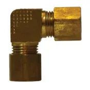 00065-12 - 90-Degree Union Elbow Fitting, 3/4 in Compression, Forged Brass