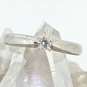 14K White Gold Diamond Engagement Ring (.12CT Center Stone)