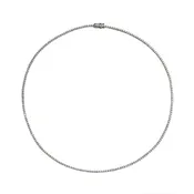 14K White Gold 18" Slim Diamond Tennis Necklace 3.06cttw