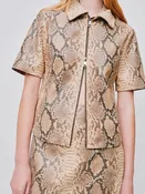 Andie Leather Top, Snake Stripe