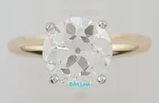 Antique Old European C Diamond Solitaire Engagement Ring 1.41 ct 14k 2-Tone Gold
