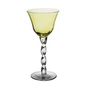 ABIGAILS - ADRIANA Wine Glass Twisted Stem - YELLOW