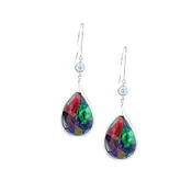 Ammolite Diamond Earrings