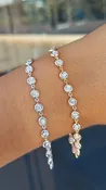 1 Carat Diamond Illusion Bezel Bracelets with Chain Links