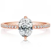 14K ROSE GOLD SHARED PRONG ENGAGEMENT RING MOUNTING 0.15CTW (SETTING ONLY)