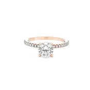 14K Rose Gold Round 0.30ctw Diamond Engagement Ring