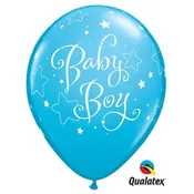 11" Baby Boy Stars Latex Balloons (6)