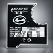 1994-1996 Impala SS and Caprice Custom Coolant Reservoir ID Plate
