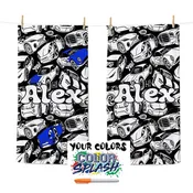 Personalized Color Your Own Beach Towel | Custom Name Race Car Design