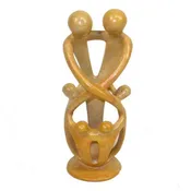 4 Children Soapstone Family Sculpture