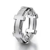 Cross Bridge Band with Open Border - 8.5mm