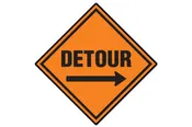 Detour With Arrow Sign