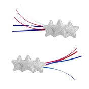 2PK Shooting Star Clips - Silver Glitter / Red, White & Blue