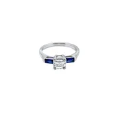 14K White Gold Diamond and Sapphire Ring