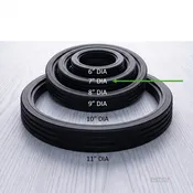 07-107 – 7″ Small Black Vinyl Tire – fits grooved 7″ Outside Diameter Rim