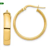14k High Polished 5mm Hoop Earrings