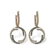 14KT Gold Brown Diamond Earrings