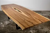 Bookmatched Elm Conference Table with Center Reveal, 135"