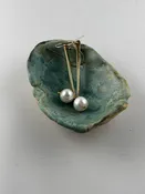 Gold stick with white, freshwater pearl — Quincie HambyArt Jewelry by Quincie Hamby