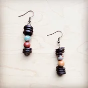 **Aqua Terra and Wood Drop Earrings 225d