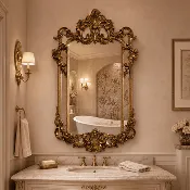 Artisan-Made Ornate Gold Mirror