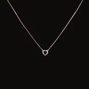 Heart-Shaped Emerald Chain Necklace in White Gold