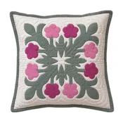 12" Hawaiian Quilt Pillow Slip - MC Pink Plumeria