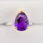 Antique Amethyst Solitaire Engagement Ring