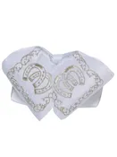 Adult 
Mexican Charro Bow Tie 100% Polyester White/Silver 600120