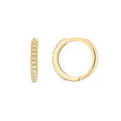 Diamond and Gold Huggie Hoops