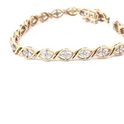 10kt Gold and ‘Fleur’ Diamond  Ladies Bracelet