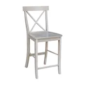 24-Inch X-Back Counter Stool in Gray, Ready to Ship