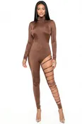 IB1998JP - CUTOUT LEG DETAILED JUMPSUIT