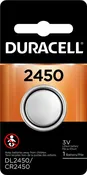 Duracell CR2450 Battery Lithium Coin, DL2450BPK (1 Battery) (Child Resistant Packaging)