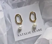 Abstract Pearl Earrings