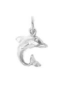 .925 Jumping Dolphin Sterling Silver Pendant Charm