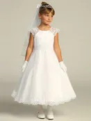 Beaded Embroidered Tulle Communion Dress