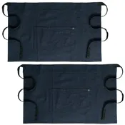 2-PACK Chef Code 24" Denim Waist Apron with Large 3-section Pocket