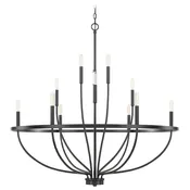 Greyson 12-Light Matte Black Chandelier by HomePlace by Capital Lighting