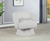 BQ-AC290: Swivel Barrel Accent Chair in Striped Velvet